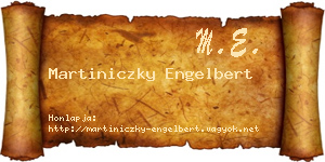 Martiniczky Engelbert névjegykártya